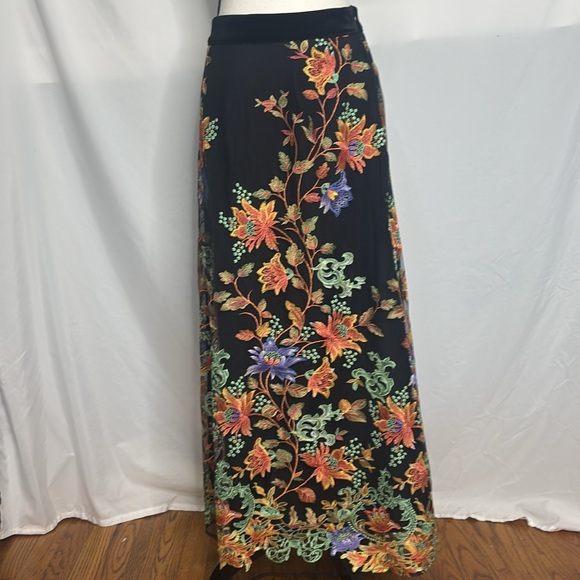 Soft Surroundings Fully embroidered  A line Maxi skirt - Picture 2 of 7